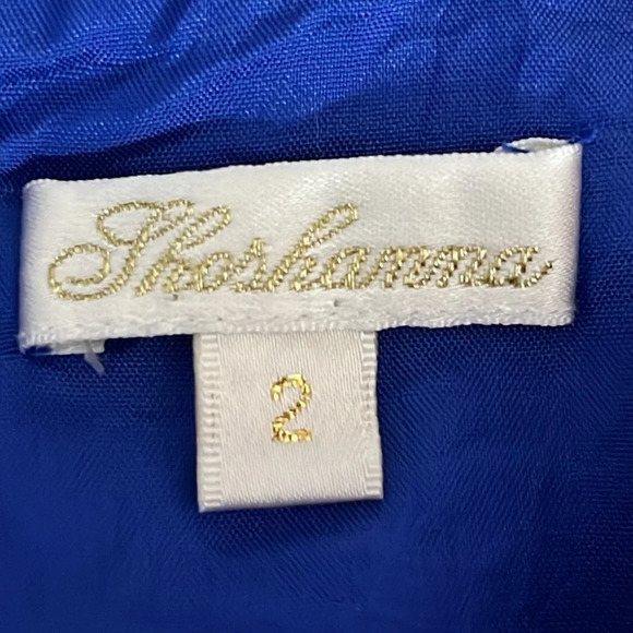 Shoshanna Silk Blend Sleeveless Peplum Hem Floral Dress in Blue - Size 2 - Picture 5 of 6